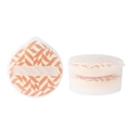Orange geometric rubycell marshmallow powder puff set with transparent storage case - Orange Lattice Geometric (Double Boxed)