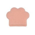 Pink cat paw shaped XL facial cleansing sponge with porous honeycomb texture - Bulk/Loose Packaging / Orange