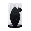 Black makeup sponge set in transparent cylindrical storage tube with snowflake pattern - Snowflake Cylinder Olive Cut + Mini / Black