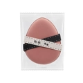 Pink teardrop makeup puff with dual-colored strap in clear packaging - Pink Small Puff