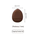 Piumino trucco marrone scuro, forma a goccia con cinturino, 30x40x7mm per precisione - Mini Piumino da Dito a Biscotto al Cioccolato Pezzo Singolo