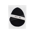 Black teardrop makeup sponge with cat paw elastic strap in transparent packaging - Black Flocked Puff