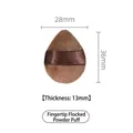 Dark brown finger-sized puff with dimensions 28x36x13mm for precise makeup application - Chocolate Cookie Fingertip Plush Puff Single Piece