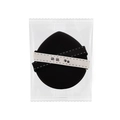 Black teardrop makeup sponge with cat paw ribbon in transparent plastic packaging - Black Large Puff