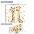 Adesivi murali con giraffe ad acquerello, farfalle e fiori per cameretta bambini - Giraffa e Farfalla Cartoon (30*60cm*2 pezzi)