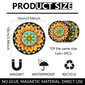Dreiteiliges Set 10 cm runder Magnetaufkleber mit Mandala-Muster, wasserfest und wiederverwendbar - Mandala-Muster Set (CLT11001-ZY)