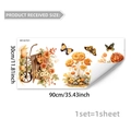 Herfst muurstickers met pompoenbloemenwagen en vlinders, vel van 30x90cm - Herfst Bloemen Pompoen Stijl (M18701/30*90cm)