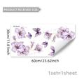Stickers muraux fleurs violettes et papillons pour chambre d'enfant, PVC adhésif, 30x60cm - Style Fleurs et Papillons Mauves (M18699)