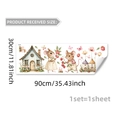 Wandtattoo Zeichentrick Maus Haus mit Schmetterlingen für Kinderzimmer Deko 90x30cm - Cartoon Maus Hütte (M18696)