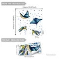 Stickers muraux de tortues et raies pour chambre d'enfant, taille 100x100cm - 30x60cm*2Pcs