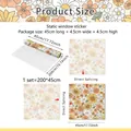Size chart for static floral window sticker showing dimensions 45x200cm and splicing instructions - Warm Orange Sunflower (BD10026) / 45*200cm