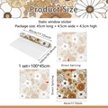 Detailed size chart for retro floral daisy static window film measuring 100x45cm - Earthy Floral (BD10027) / 45*100cm