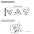 Creative black and white floral triangle wall stickers set with adhesive backing - Triangle Floral Style (M13557)