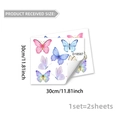 Colorful watercolor butterfly window clings, 2 sheets static stickers 30x30cm set - Watercolor Butterfly Style (D18587) / 30x30cm