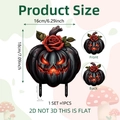 Paletto da giardino a forma di zucca di Halloween in PVC con rose rosse per esterni - Zucca Rosa dell'Orrore (DC10000)