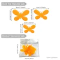 Size chart for 12pcs set of 3D luminous butterfly wall stickers in varied dimensions - Vibrant Orange 3D Butterfly (PJ11000) / 12 Pcs/Set