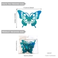 Detail view of 12pcs luminous butterfly wall stickers with size and packaging info - Blue Glitter Hollow Butterfly (PJ11001) / 12 Pcs/Set