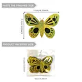 Detailed size guide for 24-piece 3D butterfly wall stickers in gold and black laser finish - Gold and Black Dual Color Set (PJD11000) / 24 Pieces