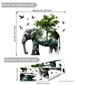 Pegatinas de pared de elefante y árbol set de 2 hojas para decorar dormitorio - 30x90cm (Juego de 2)