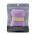 Purple soft facial cleansing sponge with gold elastic strap in retail packaging - Honeycomb Coarse Surface (Bagged) / Deep purple