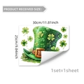 St. Patrick's Day green leprechaun hat and shamrock wall stickers, size 30x25cm - Green Hat Shamrock (M16063)