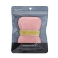 Pink exfoliating facial sponge with gold elastic strap in transparent bag packaging - Honeycomb Coarse Surface (Bagged) / Honey Pink