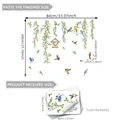 Self-adhesive bird and vine static window decals measuring 84x69cm for home wall decoration - 20*30cm*6 Sheets
