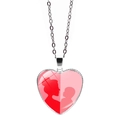 Collana cuore argento con ciondolo silhouette madre e figlio rosa per la festa della mamma - Stile Silhouette Madre Figlio Rosso Scuro (JY9572-4)