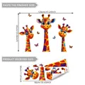 Stickers muraux girafe pour chambre d'enfant avec dimensions 120x85cm lot de 2 feuilles - Girafe Dessin Animé (B16030-YJ)