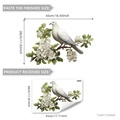 Sticker mural créatif pigeon blanc sur branche fleurie, autocollant décoratif de 43x28cm - UM11000-ZY (30*45cm*1pcs)