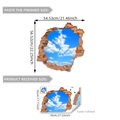 3D sky blue clouds wall sticker with cracked red brick design for kids room decor - 45*70cm (BM7541-NL)