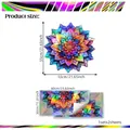 Iridescent laser mandala wall sticker with 55x55cm size dimensions on white background - Mandala Colorful Style A (LS16000-YJ)