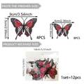3D colorful butterfly wall stickers with gold edges for festive party home decoration - Red Black Spotted Gold Edged Style (PY7054)
