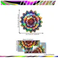 Detailed size guide for laser gradient mandala wall sticker showing 55.7cm diameter - Mandala Colorful Style B (LS16001-YJ)