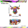 Sticker mural tête de taureau laser bohème avec motifs mandalas colorés en 50x50cm - 30*60cm*1 Feuille