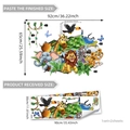 3D cartoon dieren muursticker set met olifant en giraffe, afmetingen van 92x65cm - Jungle Safari Dieren (ATW6114-ZY)