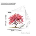 Set mit 6 rosa Kirschblüten-Glasaufklebern für die statische Fensterdekoration - 20x20cm/6er-Pack (DJ7585-NL)