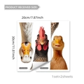 Detalle de los adhesivos de pared de aves de 20x30cm con tamaño del set y dimensiones - Estilo Ganso y Gallo (DJ3122)