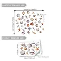 Adesivi murali autoadesivi acquerello con stelle marine e conchiglie per il bagno - 30*60cm (Set da 3 Pezzi)
