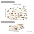Sticker mural carte de ville pour enfants avec véhicules et animaux, PVC 90x30cm - 30*90cm*2pcs