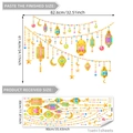 Colorful watercolor Ramadan lanterns moon and stars wall stickers for festive room decor - 30x90cm