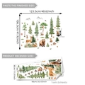 Stickers muraux animaux de la forêt avec cerf et ours pour chambre d'enfant - 30*90cm (Lot de 3)