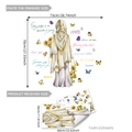Sunflower and butterfly wall stickers set with golden dress woman and quotes, 73x70cm - Sunflower Butterfly and Hijab Female Style