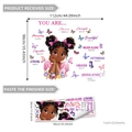 Inspirational black girl wall decals with flowers and butterflies for nursery decor - 30*90cm (Set of 2)