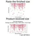 Creative pink floral static window decals with double-sided printing for home decor - 30*60cm*1 Sheet