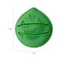 Éponge maquillage verte en forme de goutte avec relief banane, taille 75mm x 70mm - Motif Banane (Vert)