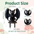Décoration de jardin chat noir ailé gothique avec crâne, piquet en PVC 2D de 15x15 cm - Chat Ailé Noir / 15*15cm