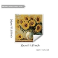 Vinilo decorativo girasol óleo para armarios decoración floral cuadrada de 30cm - 30x30cm (1 Hoja)