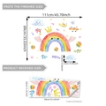 Rainbow and smiling clouds wall stickers with color labels for kids room decoration - Rainbow Cloud Pattern