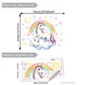 Stickers muraux licorne avec arc-en-ciel et étoiles pour chambre d'enfant 76x65cm - B14100--30*60cm*2pcs